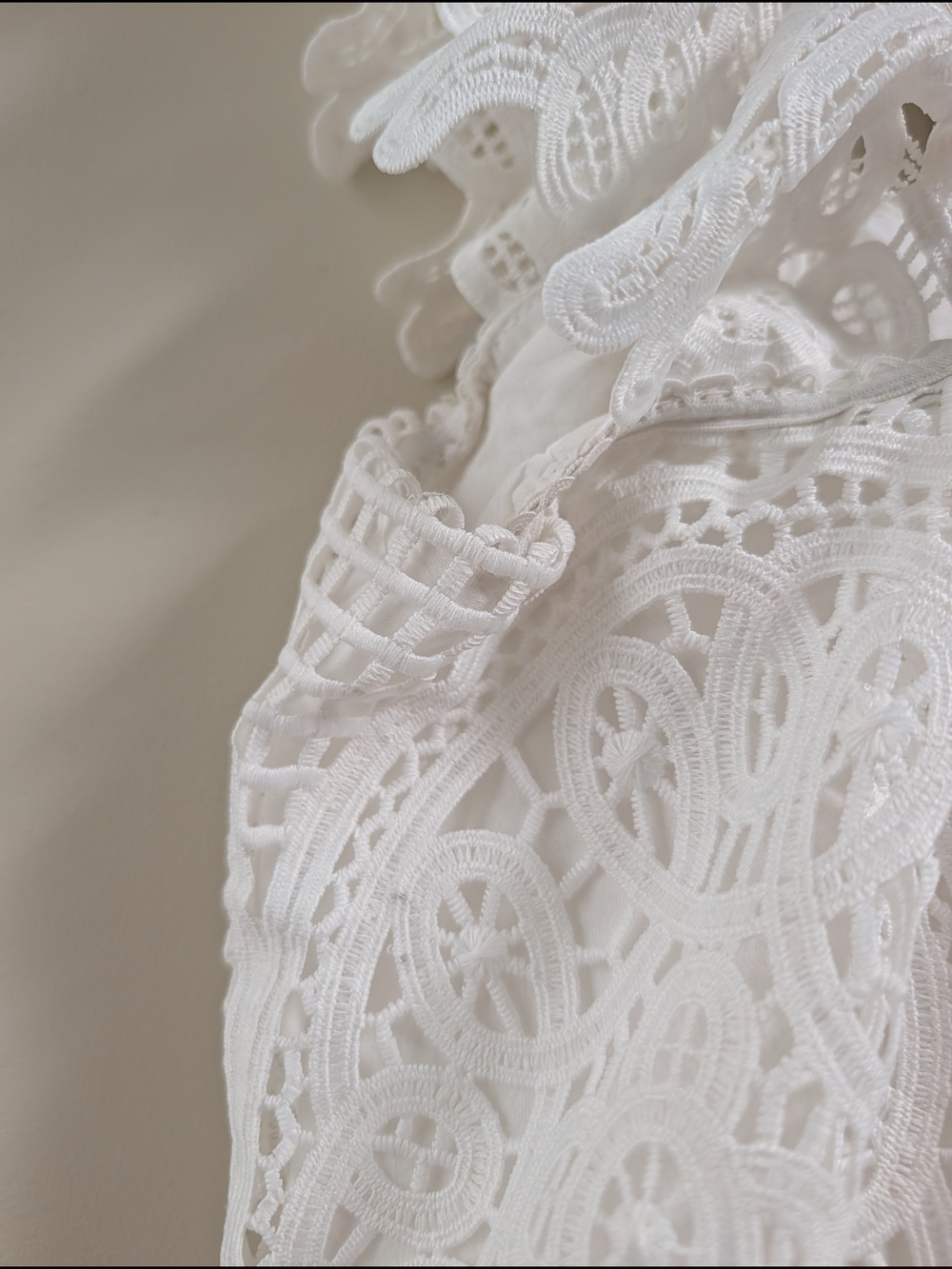 Anthro White Crochet Ruffle Strap Tank Top - Picture 10 of 15